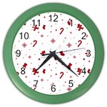 Christmas Xmas Holiday Pattern Background Color Wall Clock