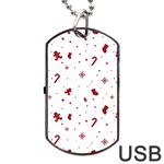 Christmas Xmas Holiday Pattern Background Dog Tag USB Flash (One Side)