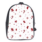 Christmas Xmas Holiday Pattern Background School Bag (XL)