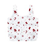 Christmas Xmas Holiday Pattern Background Full Print Recycle Bag (M)