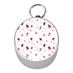 Christmas Xmas Holiday Pattern Background Mini Silver Compasses