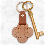 Christmas Xmas Holiday Pattern Background Engraved Wood Key Chain