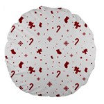 Christmas Xmas Holiday Pattern Background Large 18  Premium Flano Round Cushions