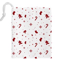 Christmas Xmas Holiday Pattern Background Drawstring Pouch (4XL) from ArtsNow.com Back