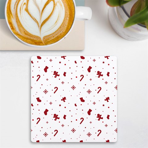 Christmas Xmas Holiday Pattern Background UV Print Square Tile Coaster  from ArtsNow.com Front