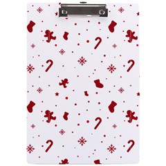 Christmas Xmas Holiday Pattern Background A4 Acrylic Clipboard from ArtsNow.com Front