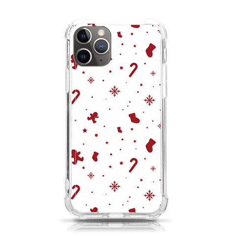 Christmas Xmas Holiday Pattern Background iPhone 11 Pro 5.8 Inch TPU UV Print Case from ArtsNow.com Front