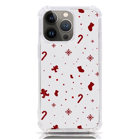 Christmas Xmas Holiday Pattern Background iPhone 13 Pro TPU UV Print Case from ArtsNow.com Front