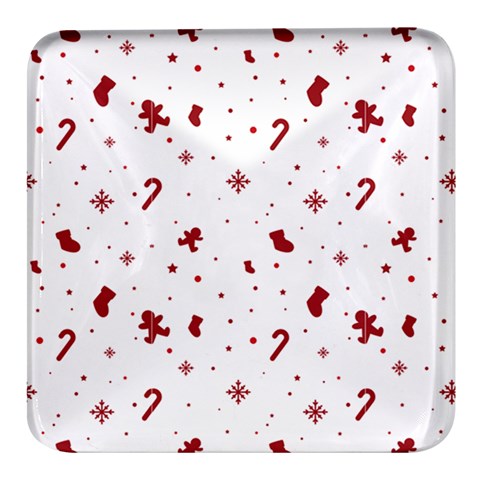 Christmas Xmas Holiday Pattern Background Square Glass Fridge Magnet (4 pack) from ArtsNow.com Front