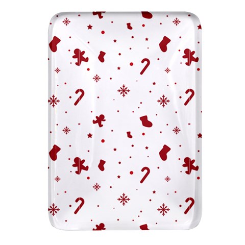 Christmas Xmas Holiday Pattern Background Rectangular Glass Fridge Magnet (4 pack) from ArtsNow.com Front