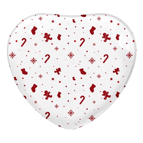 Christmas Xmas Holiday Pattern Background Heart Glass Fridge Magnet (4 pack) from ArtsNow.com Front