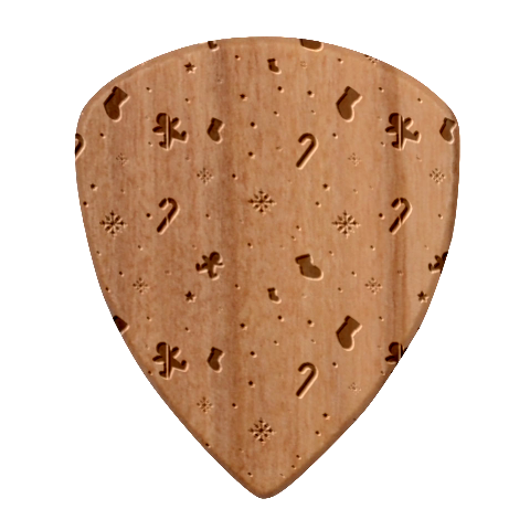 Christmas Xmas Holiday Pattern Background Guitar Shape Wood Guitar Pick Holder Case And Picks Set from ArtsNow.com Pick