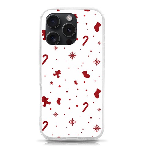 Christmas Xmas Holiday Pattern Background iPhone 15 Pro TPU UV Print Case from ArtsNow.com Front