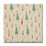 Trees Christmas Holiday Pattern Tile Coaster