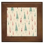 Trees Christmas Holiday Pattern Framed Tile