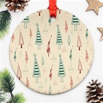 Trees Christmas Holiday Pattern Ornament (Round)