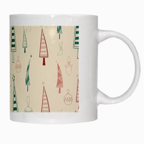 Trees Christmas Holiday Pattern White Mug from ArtsNow.com Right