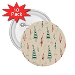 Trees Christmas Holiday Pattern 2.25  Buttons (10 pack) 