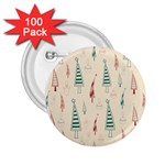 Trees Christmas Holiday Pattern 2.25  Buttons (100 pack) 