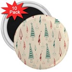 Trees Christmas Holiday Pattern 3  Magnets (10 pack) 