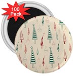 Trees Christmas Holiday Pattern 3  Magnets (100 pack)