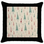 Trees Christmas Holiday Pattern Throw Pillow Case (Black)