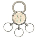 Trees Christmas Holiday Pattern 3-Ring Key Chain