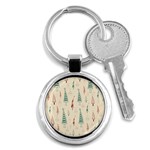 Trees Christmas Holiday Pattern Key Chain (Round)