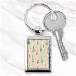 Trees Christmas Holiday Pattern Key Chain (Rectangle)