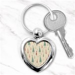 Trees Christmas Holiday Pattern Key Chain (Heart)