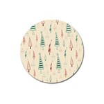 Trees Christmas Holiday Pattern Magnet 3  (Round)