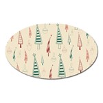 Trees Christmas Holiday Pattern Oval Magnet