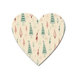 Trees Christmas Holiday Pattern Heart Magnet