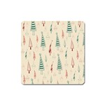 Trees Christmas Holiday Pattern Square Magnet