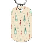 Trees Christmas Holiday Pattern Dog Tag (One Side)