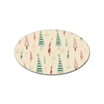 Trees Christmas Holiday Pattern Sticker Oval (10 pack)