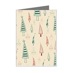 Trees Christmas Holiday Pattern Mini Greeting Card