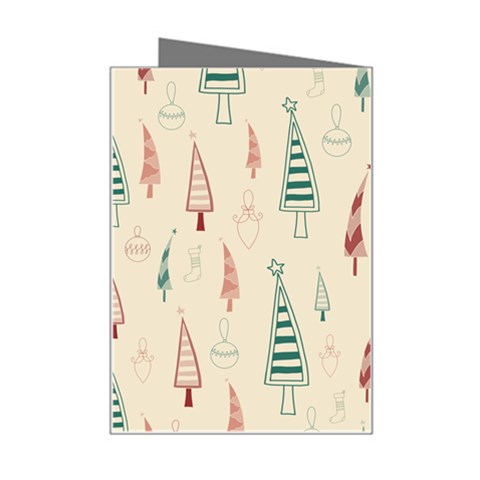 Trees Christmas Holiday Pattern Mini Greeting Card from ArtsNow.com Right