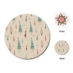 Trees Christmas Holiday Pattern Playing Cards Single Design (Round)