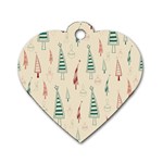 Trees Christmas Holiday Pattern Dog Tag Heart (One Side)