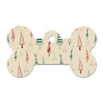 Trees Christmas Holiday Pattern Dog Tag Bone (One Side)