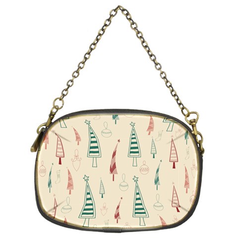 Trees Christmas Holiday Pattern Chain Purse (Two Sides) from ArtsNow.com Front