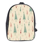 Trees Christmas Holiday Pattern School Bag (Large)