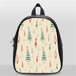 Trees Christmas Holiday Pattern School Bag (Small)