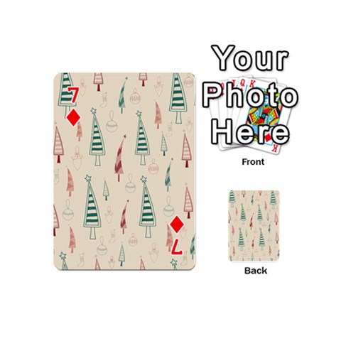 Trees Christmas Holiday Pattern Playing Cards 54 Designs (Mini) from ArtsNow.com Front - Diamond7