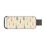 Trees Christmas Holiday Pattern Portable USB Flash (One Side)