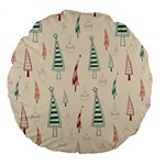 Trees Christmas Holiday Pattern Large 18  Premium Round Cushions