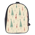 Trees Christmas Holiday Pattern School Bag (XL)