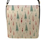 Trees Christmas Holiday Pattern Flap Closure Messenger Bag (L)