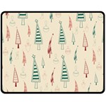 Trees Christmas Holiday Pattern Two Sides Fleece Blanket (Medium)